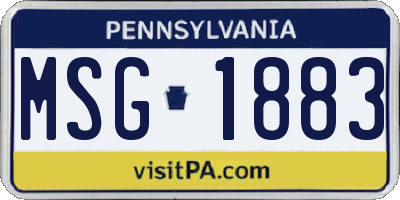 PA license plate MSG1883
