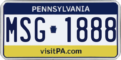 PA license plate MSG1888