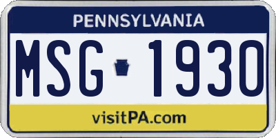 PA license plate MSG1930