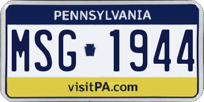 PA license plate MSG1944