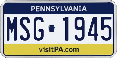 PA license plate MSG1945