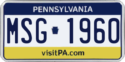 PA license plate MSG1960