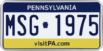 PA license plate MSG1975
