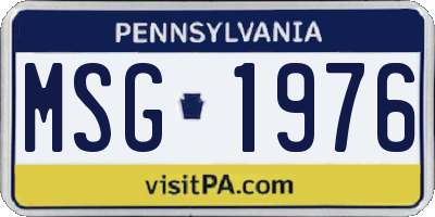 PA license plate MSG1976
