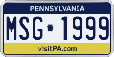 PA license plate MSG1999
