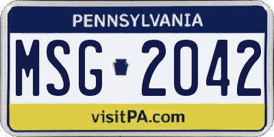 PA license plate MSG2042