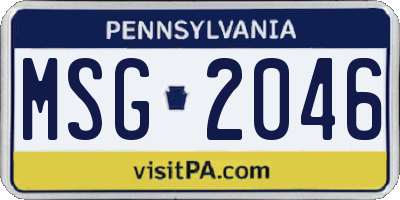 PA license plate MSG2046