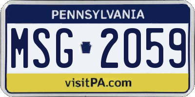 PA license plate MSG2059