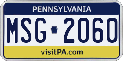 PA license plate MSG2060