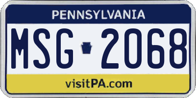 PA license plate MSG2068