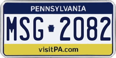 PA license plate MSG2082