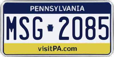 PA license plate MSG2085