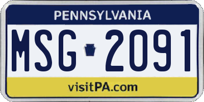 PA license plate MSG2091