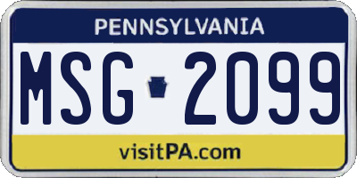 PA license plate MSG2099