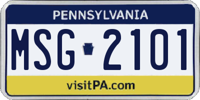 PA license plate MSG2101