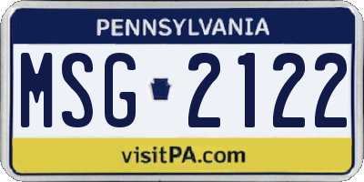 PA license plate MSG2122