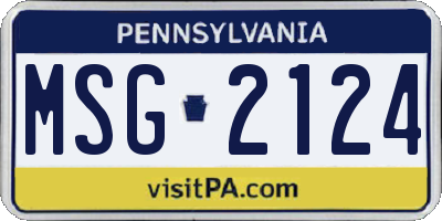 PA license plate MSG2124