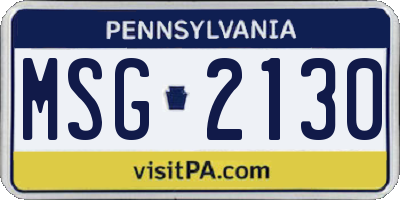 PA license plate MSG2130