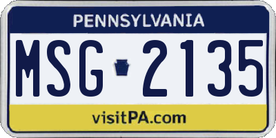 PA license plate MSG2135