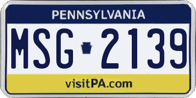 PA license plate MSG2139