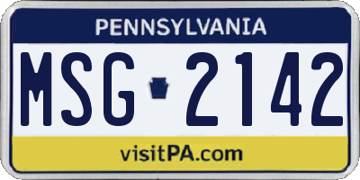 PA license plate MSG2142