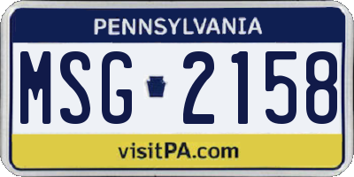 PA license plate MSG2158