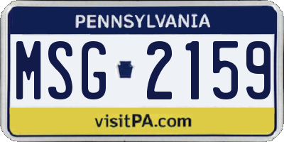 PA license plate MSG2159