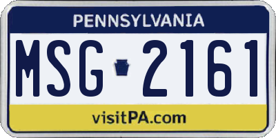 PA license plate MSG2161