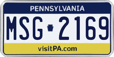 PA license plate MSG2169
