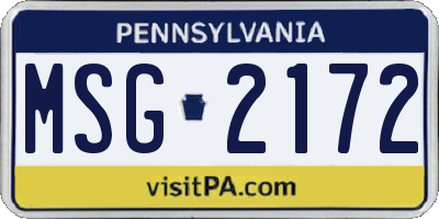 PA license plate MSG2172
