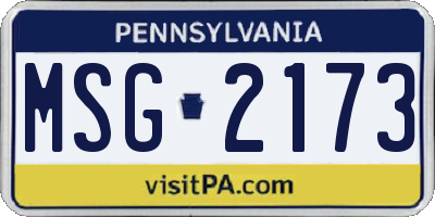 PA license plate MSG2173