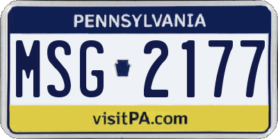 PA license plate MSG2177