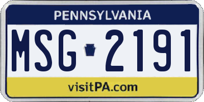 PA license plate MSG2191