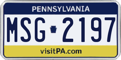 PA license plate MSG2197