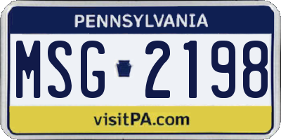 PA license plate MSG2198