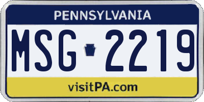 PA license plate MSG2219