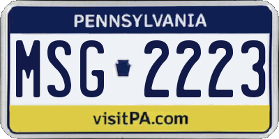 PA license plate MSG2223