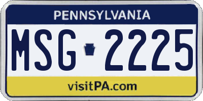 PA license plate MSG2225