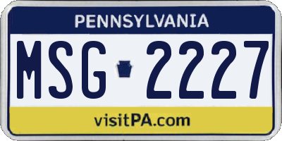 PA license plate MSG2227