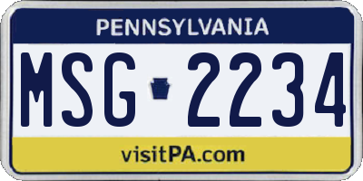 PA license plate MSG2234