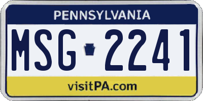PA license plate MSG2241
