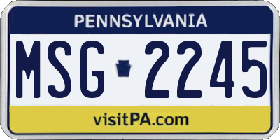 PA license plate MSG2245