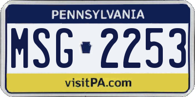 PA license plate MSG2253