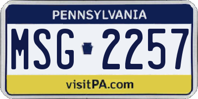 PA license plate MSG2257
