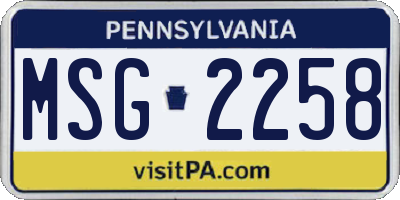 PA license plate MSG2258