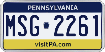 PA license plate MSG2261