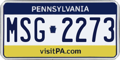 PA license plate MSG2273