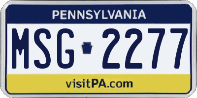 PA license plate MSG2277