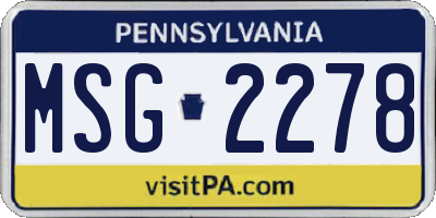PA license plate MSG2278