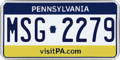 PA license plate MSG2279